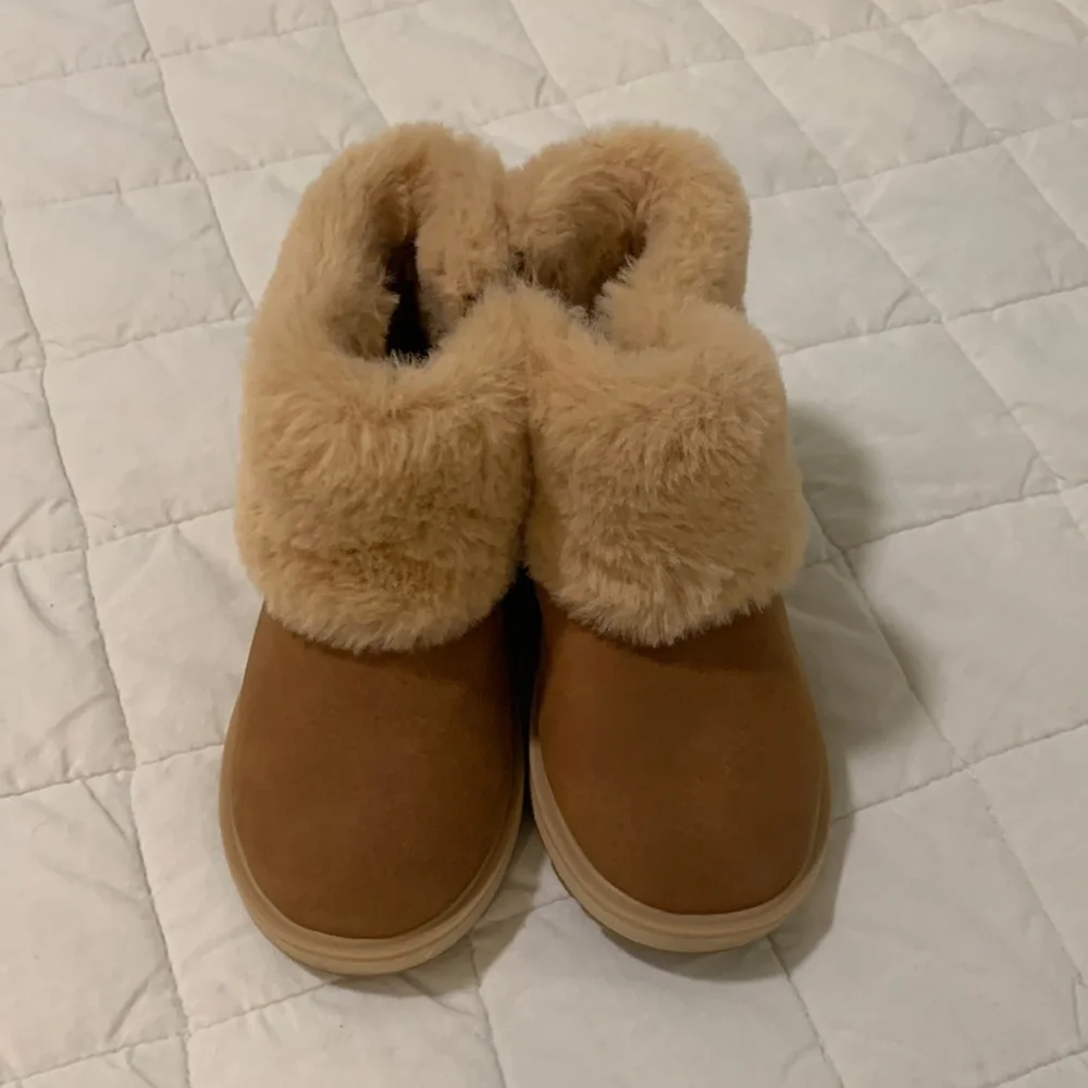 Zara Kids Tan Brown Faux Fur Lined Winter Boots